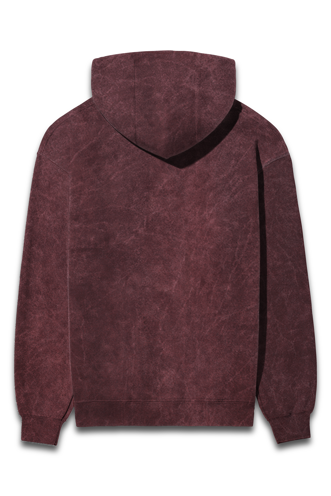 Unisex Acid Wash Hooded Sweatshirt Maroon