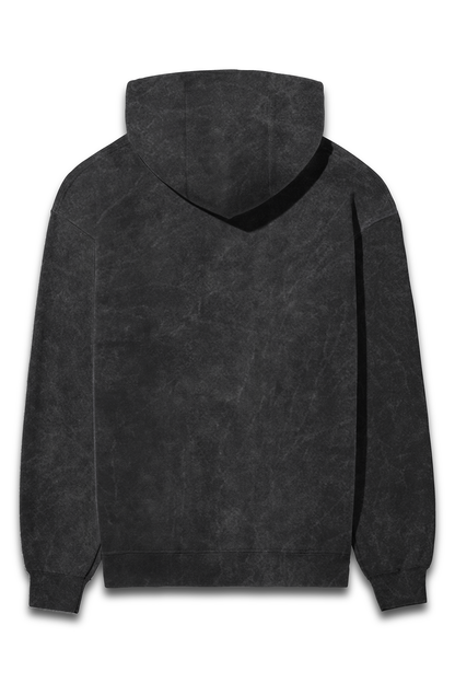 Unisex Acid Wash Hooded Sweatshirt Black