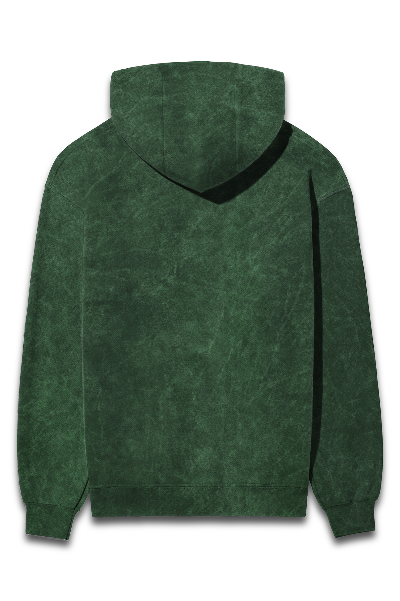 Unisex Acid Wash Hooded Sweatshirt Bottle Green