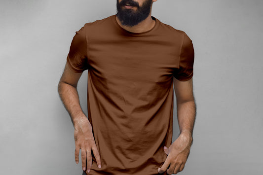 Coffee Brown Plain T-Shirt